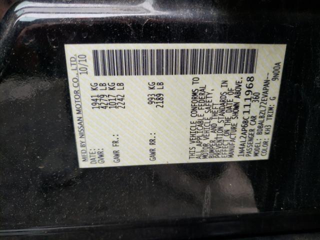Photo 10 from auction – 2011 NISSAN ALTIMA BAS with VIN 1N4AL2AP6BC111968
