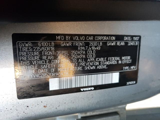 Photo 10 from auction – 2008 VOLVO XC90 V8 with VIN YV4CZ852081454196