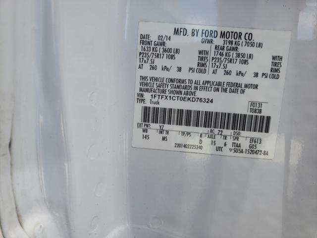 Photo 10 from auction – 2014 FORD F150 SUPER with VIN 1FTFX1CT0EKD76324