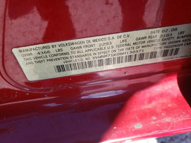 Photo 10 from auction – 2008 VOLKSWAGEN JETTA SE with VIN 3VWRM71K08M130371