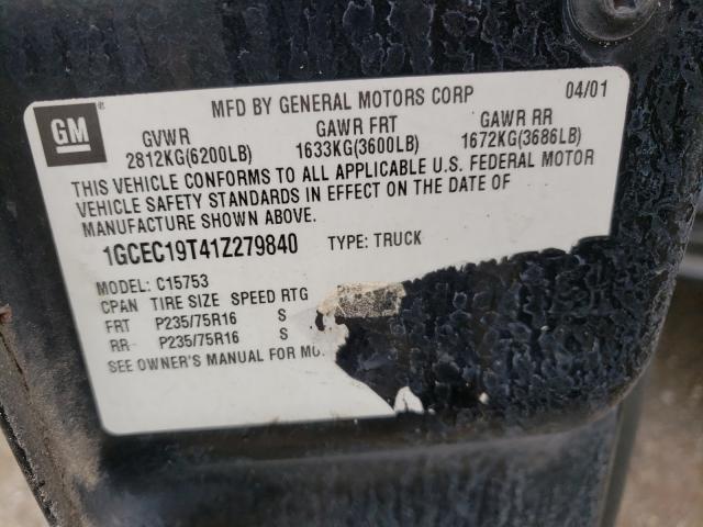 Photo 10 from auction – 2001 CHEVROLET SILVERADO with VIN 1GCEC19T41Z279840