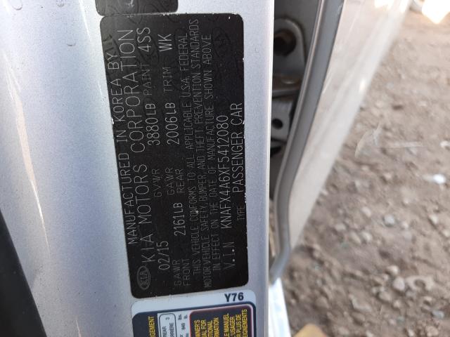 Photo 10 from auction – 2015 KIA FORTE LX with VIN KNAFX4A6XF5412080
