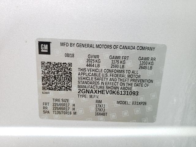 Photo 10 from auction – 2019 CHEVROLET EQUINOX LS with VIN 2GNAXHEV0K6131093