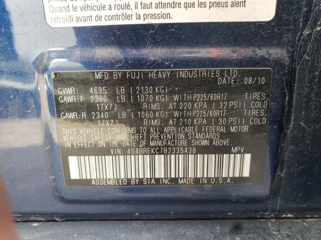 Photo 10 from auction – 2011 SUBARU OUTBACK 3. with VIN 4S4BREKC7B2335438