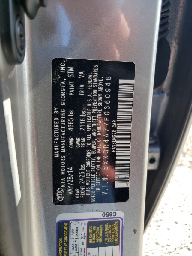 Photo 10 from auction – 2015 KIA OPTIMA SX with VIN 5XXGR4A77FG360946