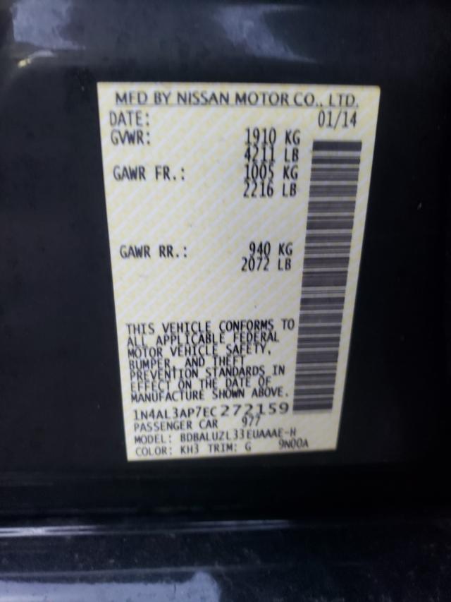 Photo 10 from auction – 2014 NISSAN ALTIMA 2.5 with VIN 1N4AL3AP7EC272159