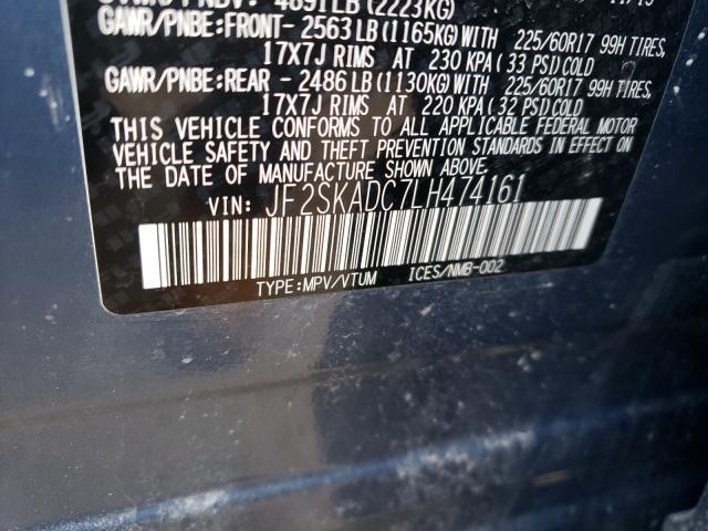 Photo 10 from auction – 2020 SUBARU FORESTER with VIN JF2SKADC7LH474161