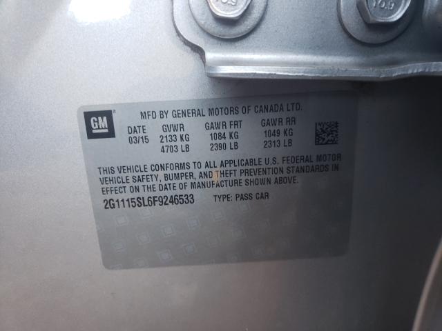 Photo 10 from auction – 2015 CHEVROLET IMPALA LT with VIN 2G1115SL6F9246533
