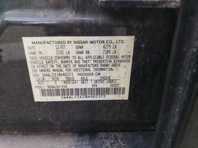 Photo 10 from auction – 2008 NISSAN ALTIMA 2.5 with VIN 1N4AL21E28N462372