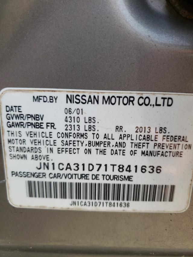 Photo 10 from auction – 2001 NISSAN MAXIMA GXE with VIN JN1CA31D71T841636