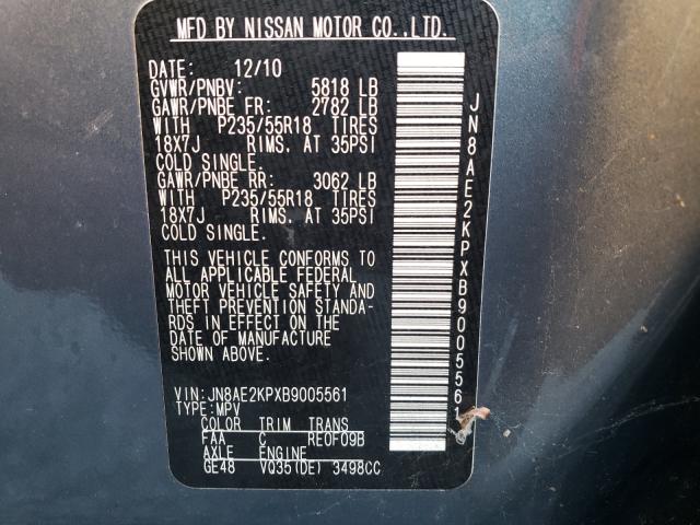 Photo 10 from auction – 2011 NISSAN QUEST S with VIN JN8AE2KPXB9005561