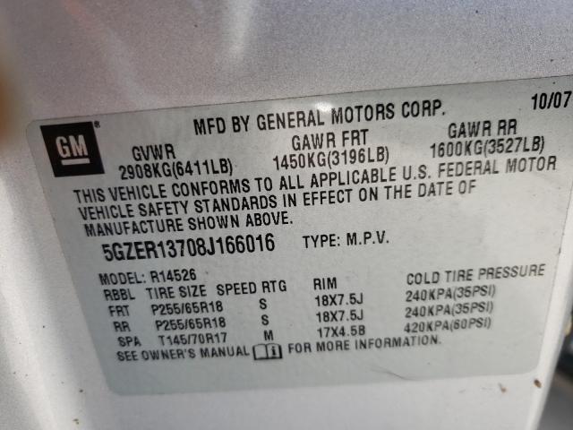 Photo 10 from auction – 2008 SATURN OUTLOOK XE with VIN 5GZER13708J166016
