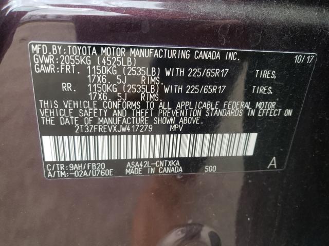 Photo 10 from auction – 2018 TOYOTA RAV4 LE with VIN 2T3ZFREVXJW417279