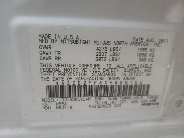 Photo 10 from auction – 2012 MITSUBISHI GALANT FE with VIN 4A32B2FF8CE009155