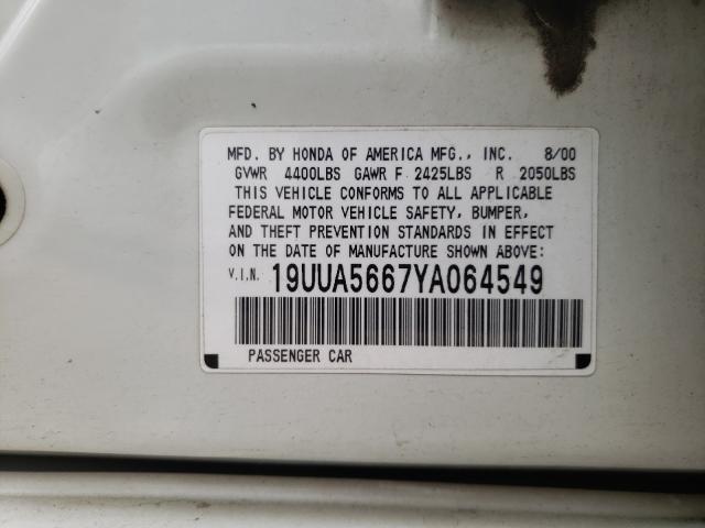 Photo 10 from auction – 2000 ACURA 3.2TL with VIN 19UUA5667YA064549
