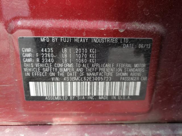 Photo 10 from auction – 2014 SUBARU LEGACY 2.5 with VIN 4S3BMCL62E3005723