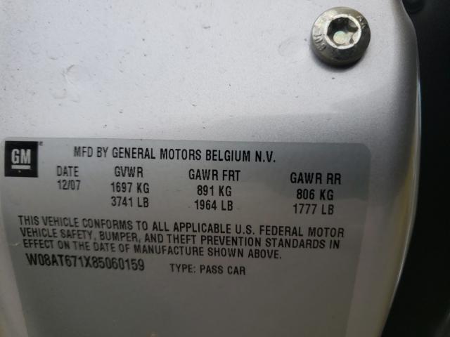 Photo 10 from auction – 2008 SATURN ASTRA with VIN W08AT671X85060159