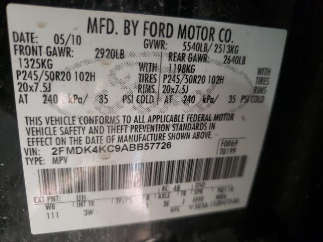 Photo 10 from auction – 2010 FORD EDGE LIMIT with VIN 2FMDK4KC9ABB57726