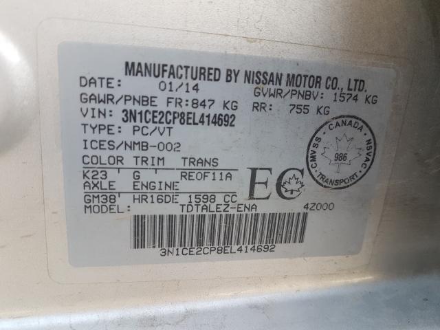 Photo 9 from auction – 2014 NISSAN VERSA NOTE with VIN 3N1CE2CP8EL414692