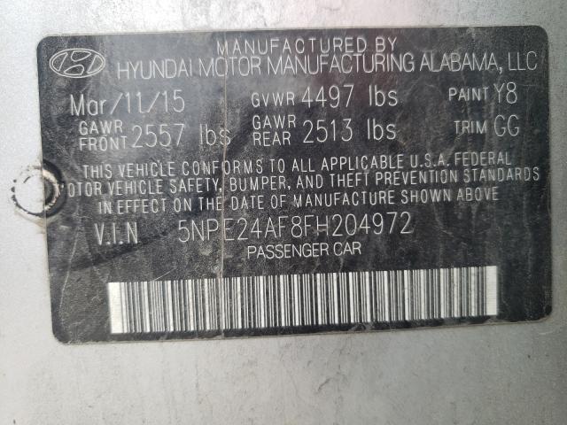 Photo 10 from auction – 2015 HYUNDAI SONATA SE with VIN 5NPE24AF8FH204972