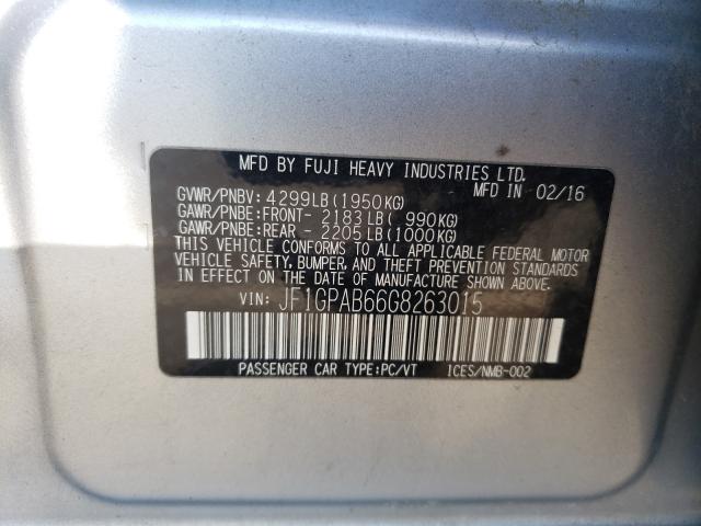 Photo 10 from auction – 2016 SUBARU IMPREZA PR with VIN JF1GPAB66G8263015