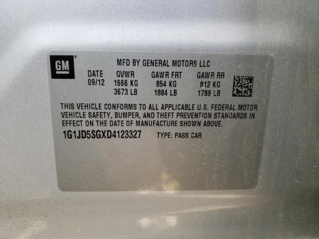 Photo 10 from auction – 2013 CHEVROLET SONIC LT with VIN 1G1JD5SGXD4123327