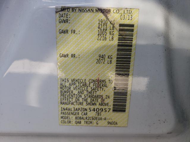 Photo 10 from auction – 2013 NISSAN ALTIMA 2.5 with VIN 1N4AL3AP2DN540957