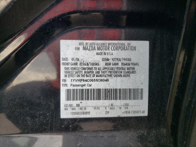 Photo 10 from auction – 2006 MAZDA 6 I with VIN 1YVHP84C065M36046
