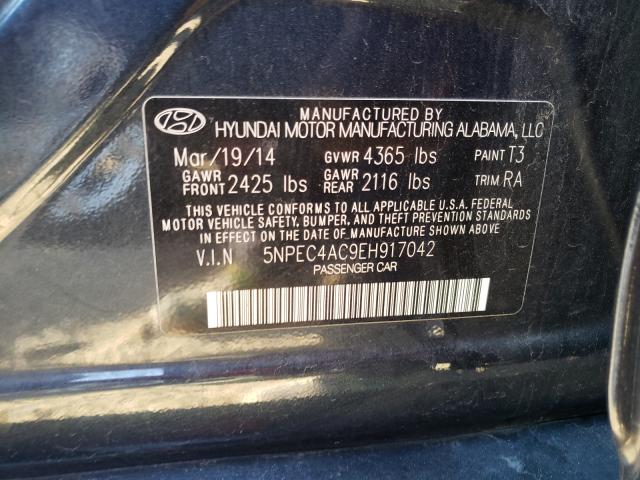 Photo 10 from auction – 2014 HYUNDAI SONATA SE with VIN 5NPEC4AC9EH917042