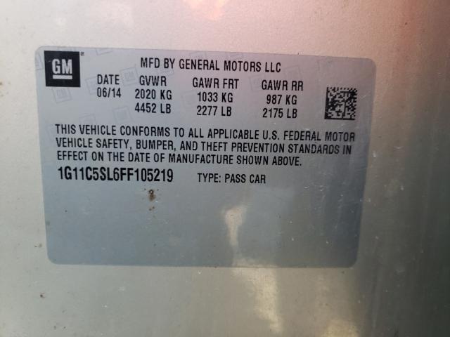 Photo 10 from auction – 2015 CHEVROLET MALIBU 1LT with VIN 1G11C5SL6FF105219