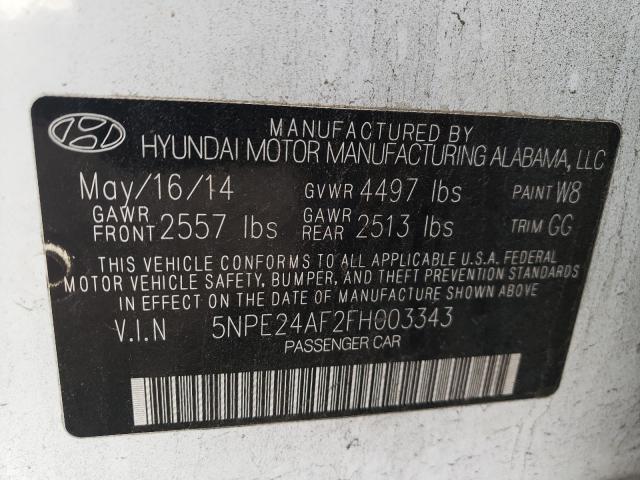 Photo 10 from auction – 2015 HYUNDAI SONATA SE with VIN 5NPE24AF2FH003343