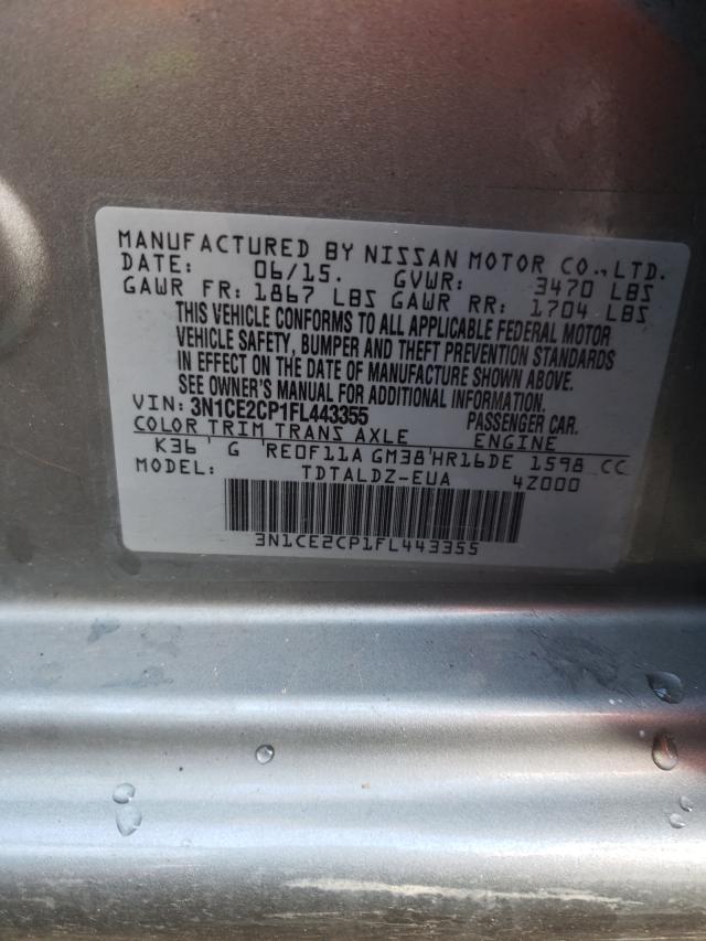 Photo 10 from auction – 2015 NISSAN VERSA NOTE with VIN 3N1CE2CP1FL443355