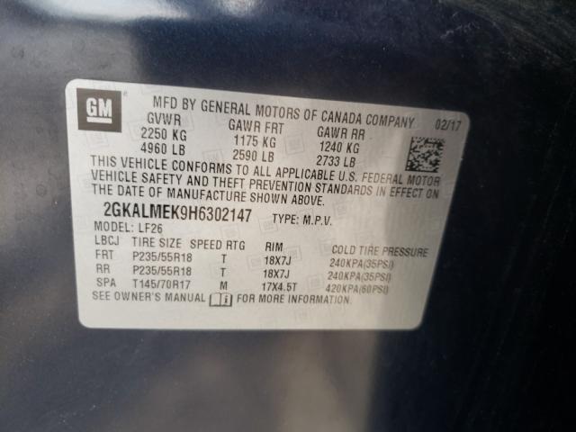 Photo 10 from auction – 2017 GMC TERRAIN SL with VIN 2GKALMEK9H6302147