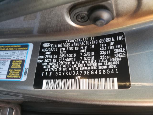 Photo 10 from auction – 2014 KIA SORENTO EX with VIN 5XYKUDA79EG498541