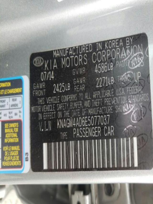 Photo 10 from auction – 2014 KIA OPTIMA HYB with VIN KNAGM4AD6E5077037
