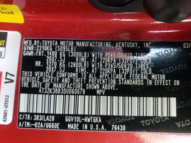Photo 10 from auction – 2013 TOYOTA VENZA LE with VIN 4T3ZK3BB3DU060678