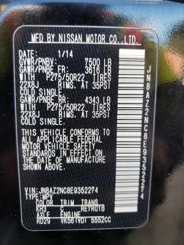 Photo 10 from auction – 2014 INFINITI QX80 with VIN JN8AZ2NC8E9352274