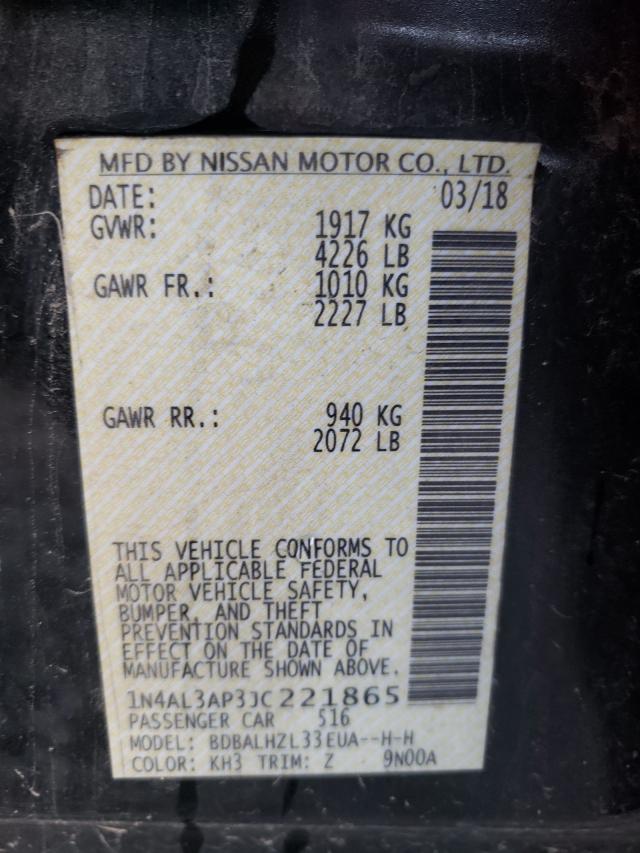 Photo 10 from auction – 2018 NISSAN ALTIMA 2.5 with VIN 1N4AL3AP3JC221865