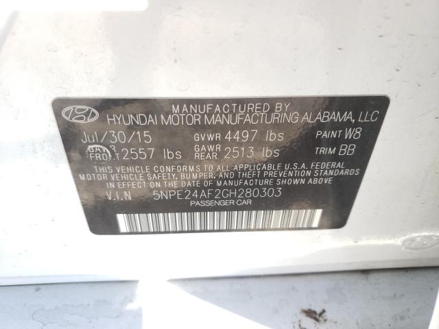 Photo 10 from auction – 2016 HYUNDAI SONATA SE with VIN 5NPE24AF2GH280303