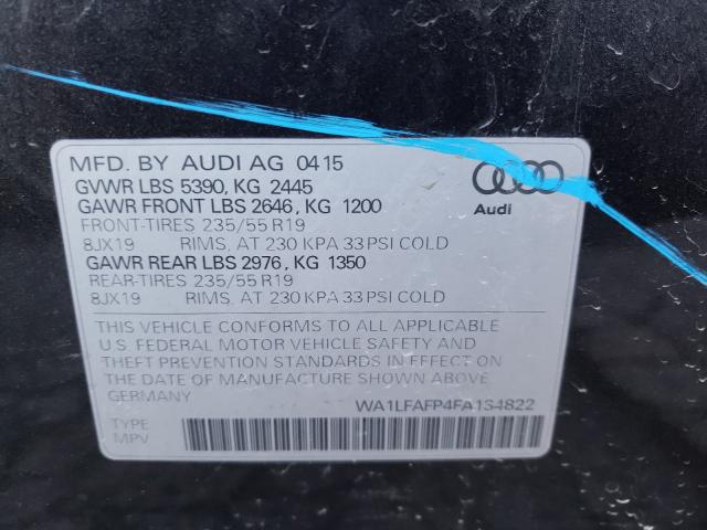 Photo 10 from auction – 2015 AUDI Q5 PREMIUM with VIN WA1LFAFP4FA134822