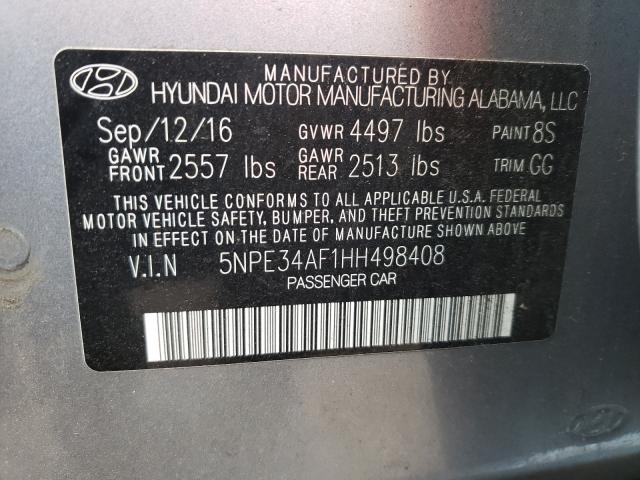 Photo 10 from auction – 2017 HYUNDAI SONATA SPO with VIN 5NPE34AF1HH498408