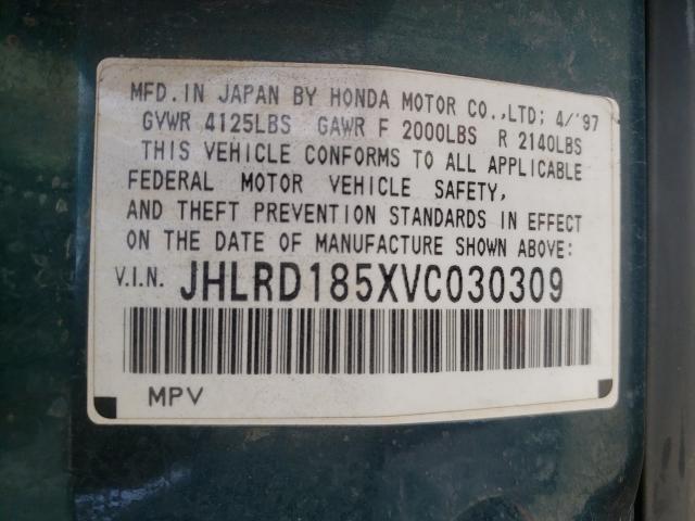 Photo 10 from auction – 1997 HONDA CR-V LX with VIN JHLRD185XVC030309