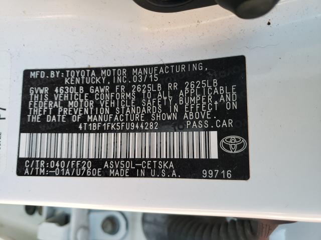 Photo 10 from auction – 2015 TOYOTA CAMRY LE with VIN 4T1BF1FK5FU944282