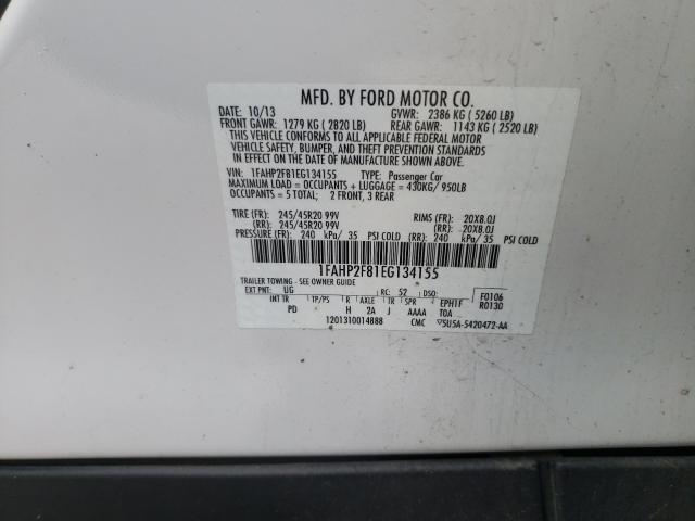 Photo 10 from auction – 2014 FORD TAURUS LIM with VIN 1FAHP2F81EG134155
