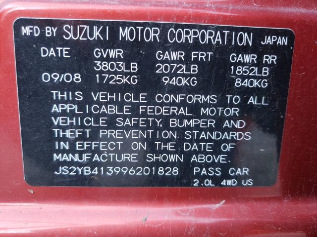 Photo 10 from auction – 2009 SUZUKI SX4 TECHNO with VIN JS2YB413996201828