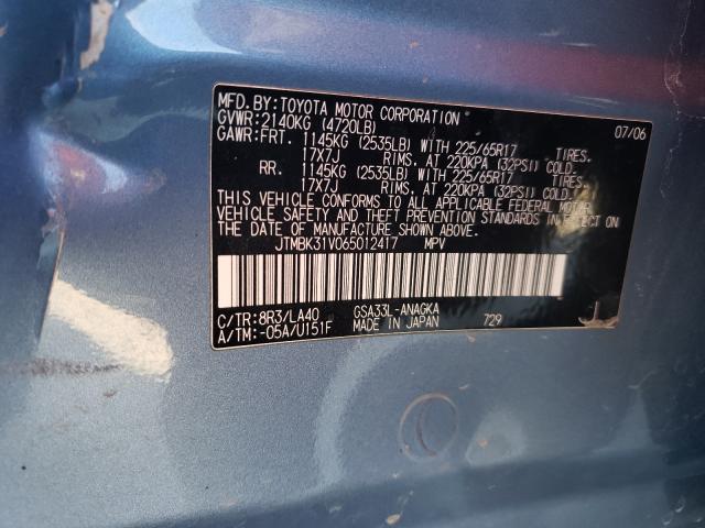 Photo 10 from auction – 2006 TOYOTA RAV4 LIMIT with VIN JTMBK31V065012417