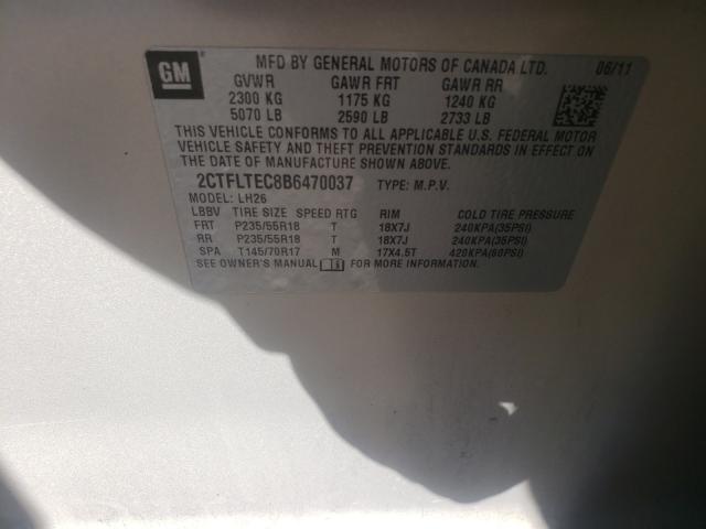 Photo 10 from auction – 2011 GMC TERRAIN SL with VIN 2CTFLTEC8B6470037