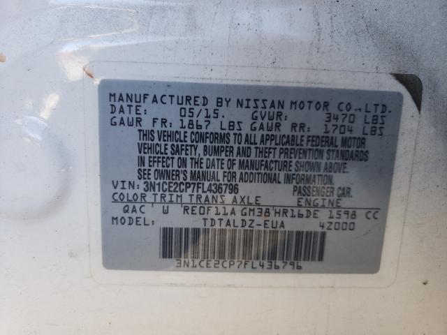Photo 10 from auction – 2015 NISSAN VERSA NOTE with VIN 3N1CE2CP7FL436796