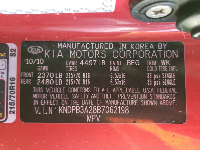 Photo 10 from auction – 2011 KIA SPORTAGE L with VIN KNDPB3A28B7062198