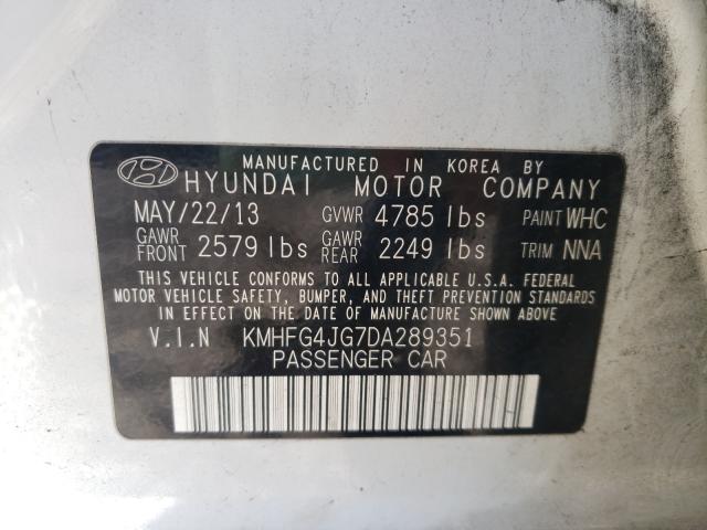 Photo 10 from auction – 2013 HYUNDAI AZERA with VIN KMHFG4JG7DA289351